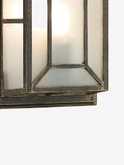 Dar Lighting Matt Black Gold Opal Glass Trent Wall Light - Image 5 of 6