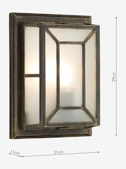 Dar Lighting Matt Black Gold Opal Glass Trent Wall Light - Image 6 of 6