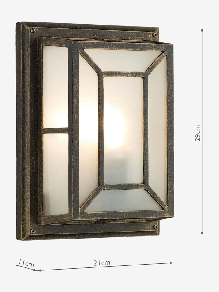 Dar Lighting Matt Black Gold Opal Glass Trent Wall Light - Image 6 of 6