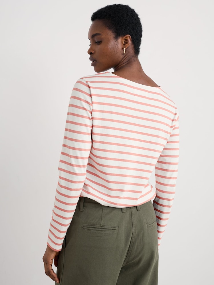 Seasalt Cornwall Pink Sailor Shirt in Cotton Jersey - Image 2 of 5 Seasalt Cornwall Pink Sailor Shirt in Cotton Jersey - Image 2 of 5