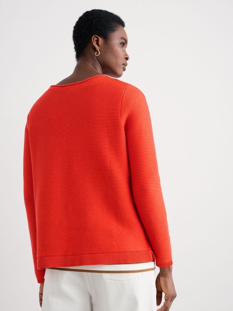 Seasalt Cornwall Orange Makers Cotton Jumper - Image 2 of 6