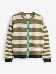 Seasalt Cornwall Green Pinwell Striped Cardigan With Lambswool - Image 1 of 1