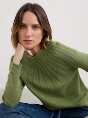 Seasalt Cornwall Green Stone Chat Cotton Jumper - Image 1 of 5