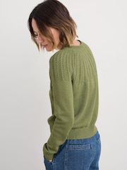 Seasalt Cornwall Green Stone Chat Cotton Jumper - Image 2 of 5
