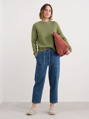 Seasalt Cornwall Green Stone Chat Cotton Jumper - Image 3 of 5