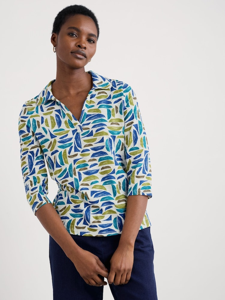 Seasalt Cornwall Green Wavecrest Shirt In Cotton Jersey - Image 1 of 6 Seasalt Cornwall Green Wavecrest Shirt In Cotton Jersey - Image 1 of 6