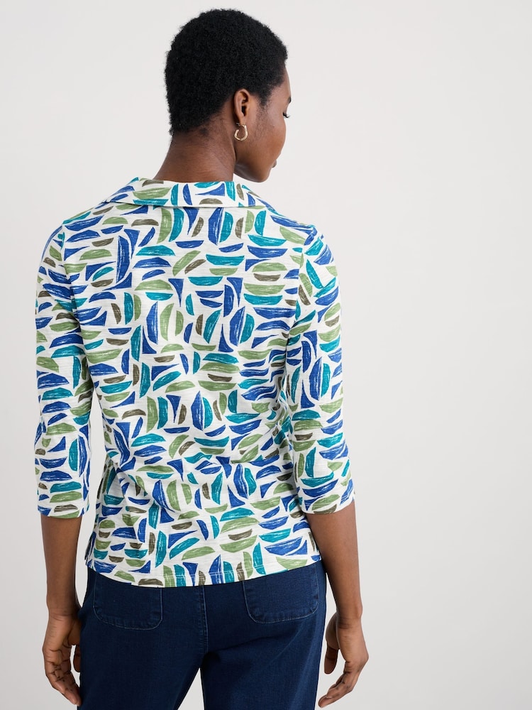 Seasalt Cornwall Green Wavecrest Shirt In Cotton Jersey - Image 2 of 6 Seasalt Cornwall Green Wavecrest Shirt In Cotton Jersey - Image 2 of 6