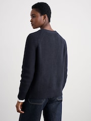 Seasalt Cornwall Blue Potters Meadow Cotton Knitted Cardigan - Image 2 of 5
