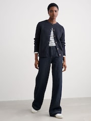 Seasalt Cornwall Blue Potters Meadow Cotton Knitted Cardigan - Image 3 of 5