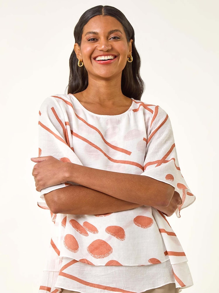 Roman Abstract Layered Tunic Top - Imagem 1 de 5