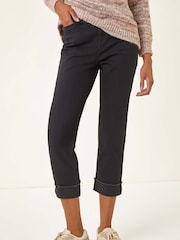 Roman Black Slim Fit Slim Leg Turn Up Stretch Jeans - Image 4 of 5