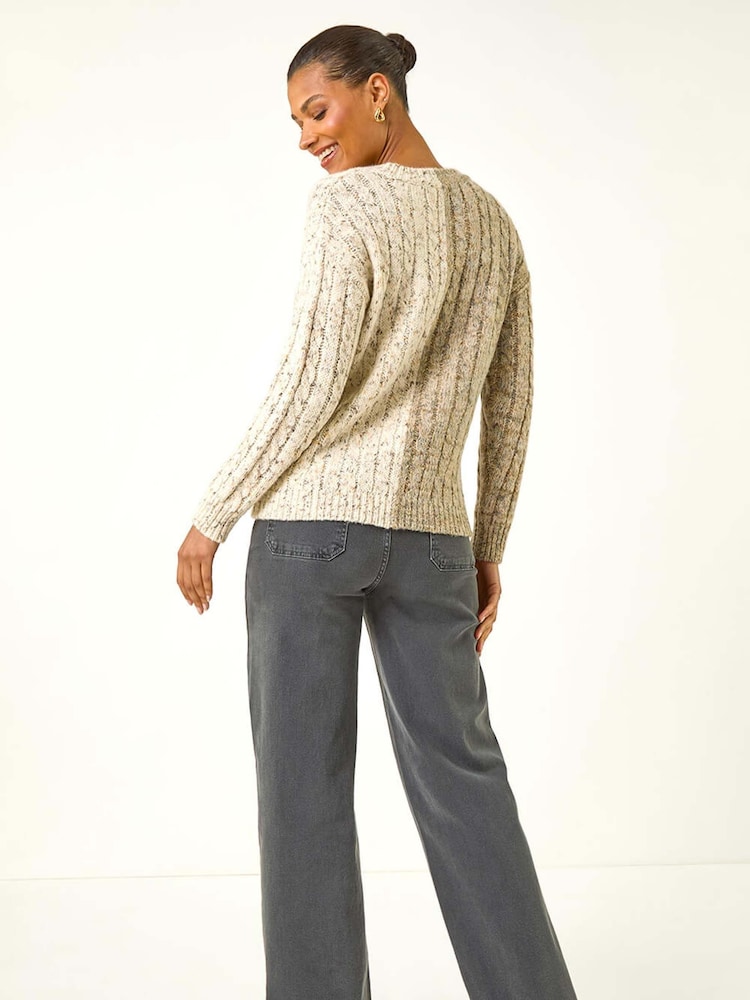 Roman Natural Colourblock Heart Knit Jumper - Image 2 of 5 Roman Natural Colourblock Heart Knit Jumper - Image 2 of 5