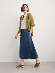 Seasalt Cornwall Yellow Winding Creek Cotton Knit Cardigan - Image 1 of 5