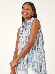 Blouse com botões e estampa abstrata romana - Imagem 1 de 5
