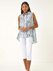 Blouse com botões e estampa abstrata romana - Imagem 2 de 5