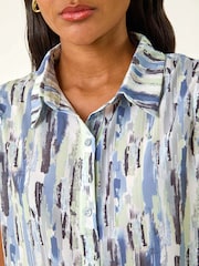 Blouse com botões e estampa abstrata romana - Imagem 5 de 5