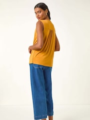 Roman Yellow Cowl Neck Stretch Top - Image 2 of 5