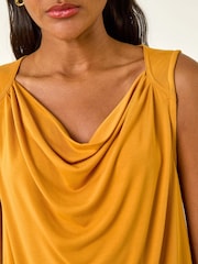 Roman Yellow Cowl Neck Stretch Top - Image 5 of 5