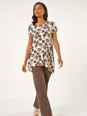 Blusa com estampa floral romana e bainha de lenço - Imagem 1 de 5