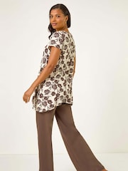 Blusa com estampa floral romana e bainha de lenço - Imagem 2 de 5