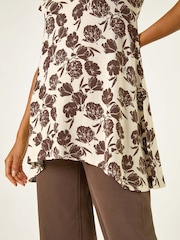 Blusa com estampa floral romana e bainha de lenço - Imagem 5 de 5