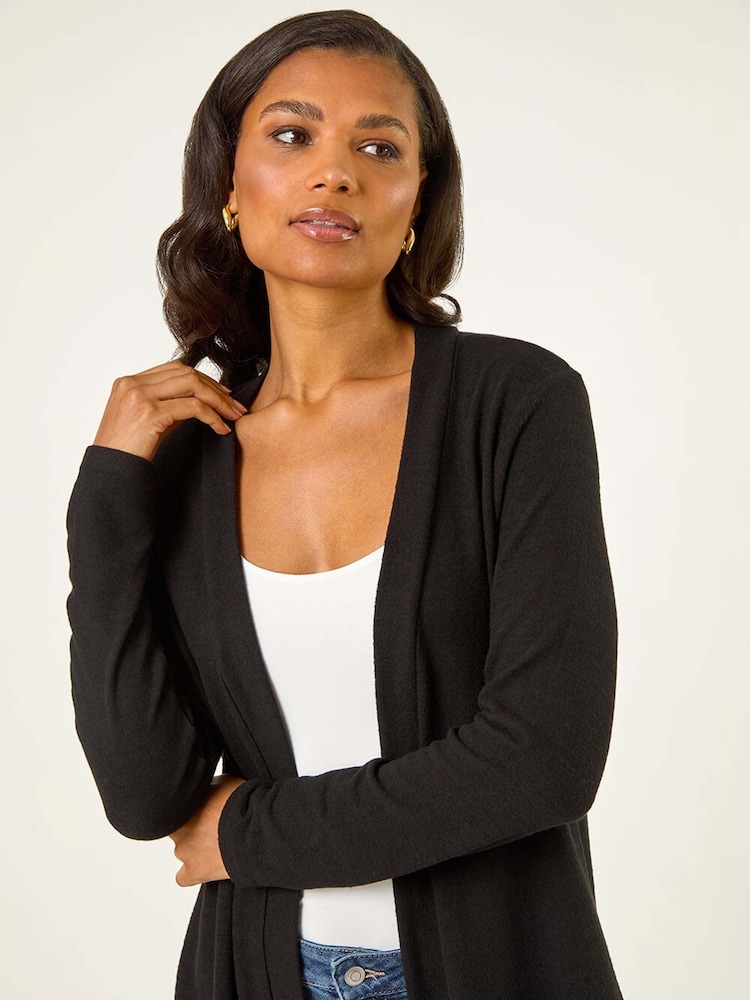 Roman Black Longline Knit Cardigan - Image 1 of 5