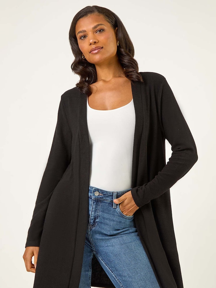 Roman Black Longline Knit Cardigan - Image 5 of 5