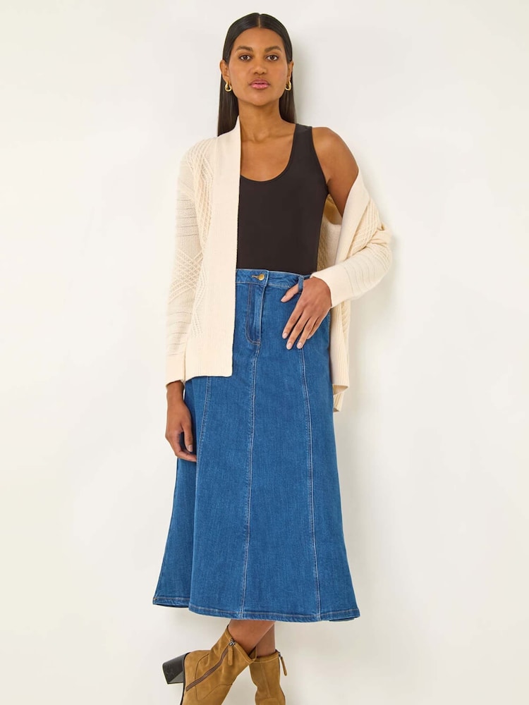 Roman White Textured Knit Cardigan - Image 1 of 5