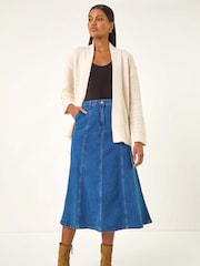 Roman White Textured Knit Cardigan - Image 2 of 5