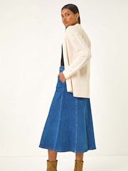 Roman White Textured Knit Cardigan - Image 3 of 5