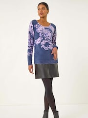 Roman Blue Marble Hotfix Knit Jumper - Image 2 of 5