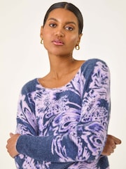 Roman Blue Marble Hotfix Knit Jumper - Image 4 of 5
