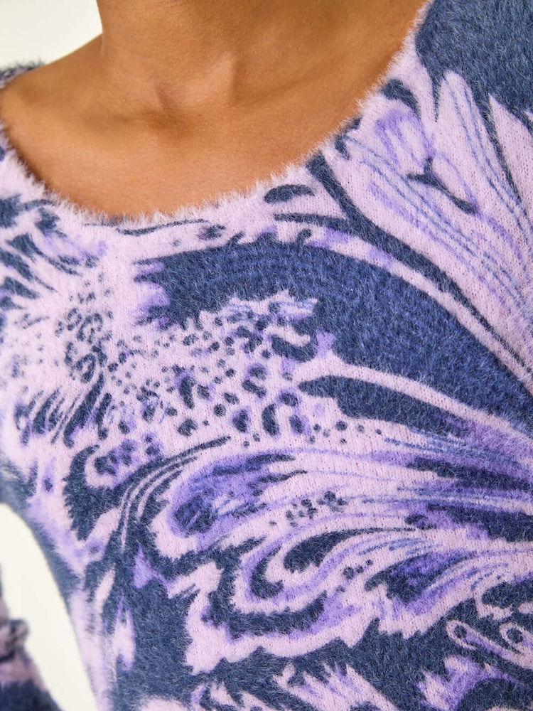 Roman Blue Marble Hotfix Knit Jumper - Image 5 of 5