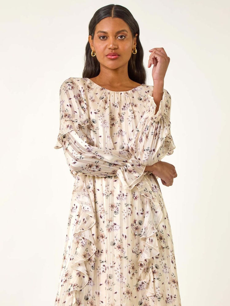 Roman Floral Print Frill Dobby Dress - Imagem 2 de 5