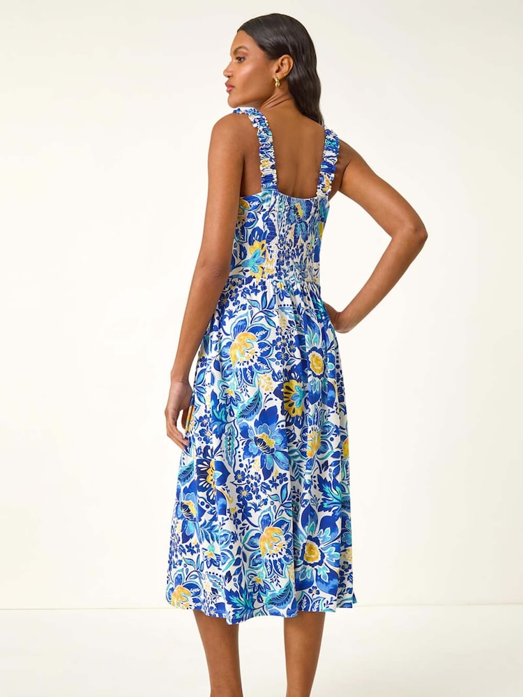 Vestido Midi com estampa Roman Floral Print e alças finas - Imagem 2 de 5