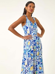 Vestido Midi com estampa Roman Floral Print e alças finas - Imagem 4 de 5