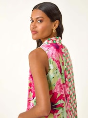 Roman Pink Mix & Match Print Longline Blouse - Image 1 of 5