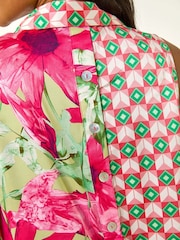 Roman Pink Mix & Match Print Longline Blouse - Image 5 of 5