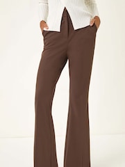 Roman Brown Bootcut Leg Stretch Trousers - Image 3 of 5