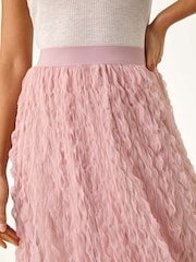 Roman Pink Textured Mesh Skirt - Image 5 of 5