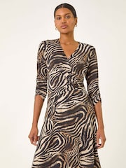Vestido Romana Stretch com estampa Animal Print e detalhe de anel - Imagem 4 de 5