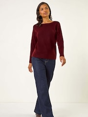 Roman Red Ribbon Bow Tie Back Jumper - Image 1 of 5