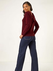 Roman Red Ribbon Bow Tie Back Jumper - Image 2 of 5