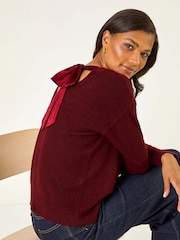 Roman Red Ribbon Bow Tie Back Jumper - Image 4 of 5