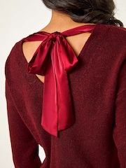 Roman Red Ribbon Bow Tie Back Jumper - Image 5 of 5