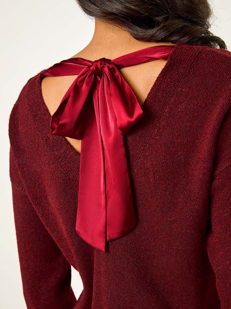 Roman Red Ribbon Bow Tie Back Jumper - Image 5 of 5