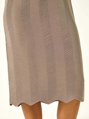 Roman Natural Textured Zig Zag Knit Midi Dress - Image 5 of 5