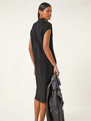 Roman Black Textured Zig Zag Knit Midi Dress - Image 2 of 5