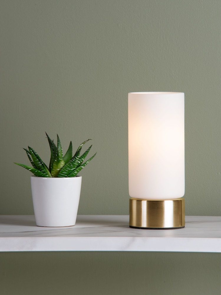 Dar Lighting Polished Gold Opal Glass Jot Touch Table Lamp - Image 1 of 3 Dar Lighting Polished Gold Opal Glass Jot Touch Table Lamp - Image 1 of 3