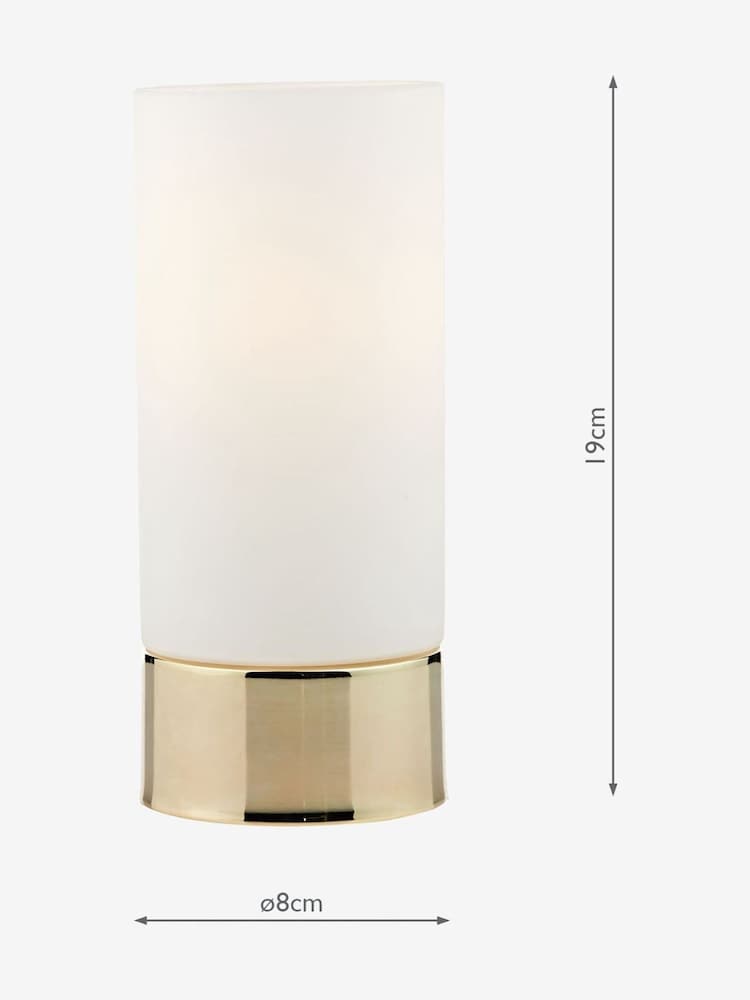 Dar Lighting Polished Gold Opal Glass Jot Touch Table Lamp - Image 3 of 3 Dar Lighting Polished Gold Opal Glass Jot Touch Table Lamp - Image 3 of 3